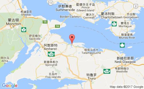 加拿大海運(yùn)港口帕格沃希pugwash港口地圖