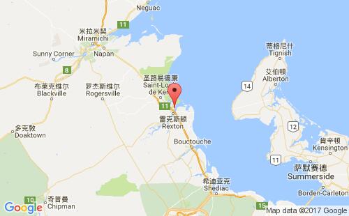 加拿大海運港口里奇巴克托richibucto港口地圖