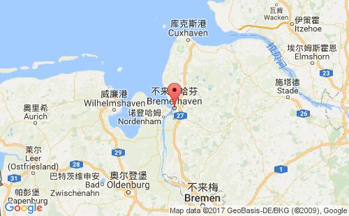 德國港口不來梅港bremerhaven港口地圖
