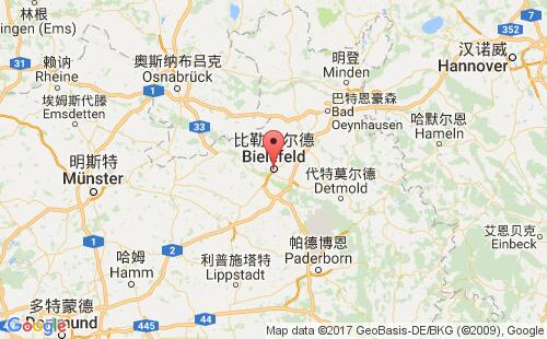 德國(guó)港口比勒費(fèi)爾德bielefeld港口地圖