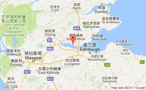 英國港口查爾斯敦charlestown,fife港口地圖