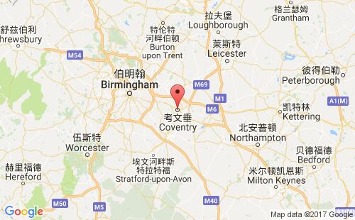 英國(guó)港口考文垂coventry港口地圖