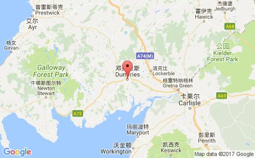 英國港口鄧弗里斯dumfries港口地圖