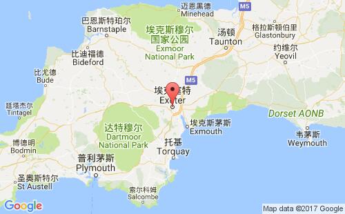 英國港口埃克塞特exeter港口地圖