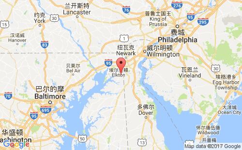 美國海運港口切薩皮克城chesapeake city港口地圖