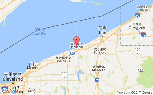美國海運(yùn)港口康尼奧特港conneaut harbour港口地圖
