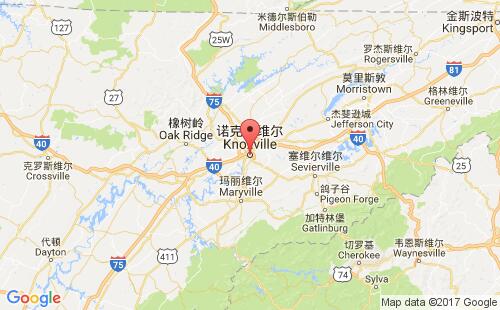 美國(guó)海運(yùn)港口諾克斯維爾knoxville,tn港口地圖