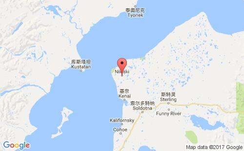 美國(guó)海運(yùn)港口尼基斯基nikiski港口地圖