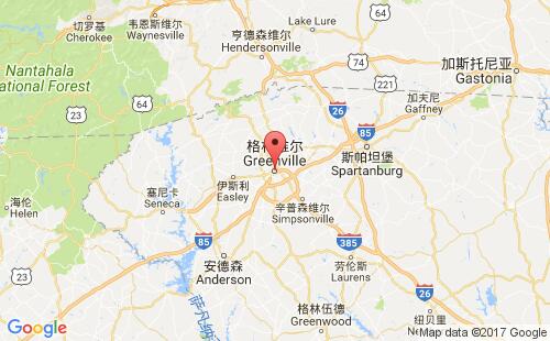 美國(guó)海運(yùn)港口格林維爾greenville,sc港口地圖